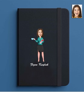 Kişiye Özel Kadın Model 13x21 Siyah Defter-38