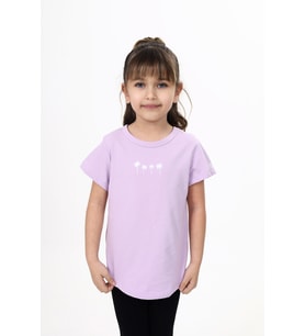 Toontoy Kız Çocuk Baskılı Tişört (Lila)