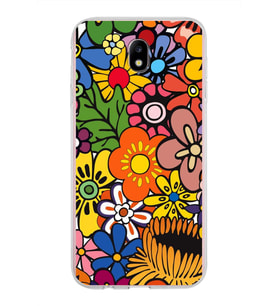 PrintiFy Samsung Galaxy J7 Pro ile Uyumlu 1mm Slim Fit Retro Colors 2 Baskılı Şeffaf  Kılıf