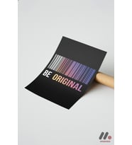 Be Original Barkod Tipografi, Çerçevesiz Yüksek Kalite Duvar Afişi - Motivasyon