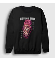 Presmono Unisex Siyah Know Your Place Sukuna Jujutsu Kaisen Sweatshirt 431108tt