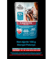 Petlovebutik Frendi Kuzulu Lezzetli Soslu 100gr  Kedi Yaş Maması