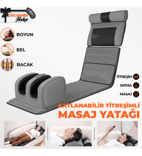 RLX20 Katlanabilir Elektrikli Tam Vücut Isıtmalı Masaj Yatağı Boyun Masaj Cihazı Ayak Masaj Cihazı (Gri)