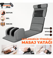 RLX20 Katlanabilir Elektrikli Tam Vücut Isıtmalı Masaj Yatağı Boyun Masaj Cihazı Ayak Masaj Cihazı (Gri)