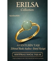 Sertifikalı Zihinsel Baskı Azaltıcı Yüzük – Aventurin Taşı Ayarlanabilir Gold Boğa Terazi Yengeç (Çok Renkli)