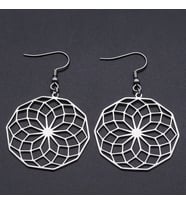 Kişiye Özel 925 Ayar Gümüş Lotus Çiçeği Küpe (Gümüş)