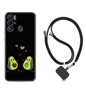 Tecno Pova Neo Kılıf Silikon Boyun Askılı İpli Desenli Silikon Aşık Avokadolar 1642