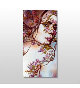 Ağaç Ve Kadın Kanvas Tablo 40x60cm (Karışık)