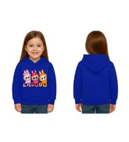 Unisex Baskılı Çocuk Swaetshirt Labubu Baskılı Kapüşonlu 3 İplik Şardonlu (SAKS MAVI)