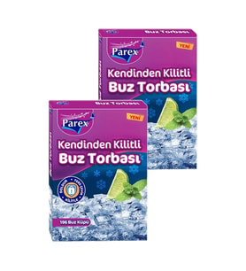 Kendinden Kilitli Buz Torbası 196 Buz Küpü İkili Set