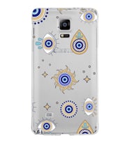 PrintiFy Samsung Galaxy Note 4 ile Uyumlu 1mm Slim Fit Nazar Boncuğu 5 Baskılı Şeffaf  Kılıf