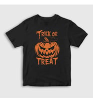 Presmono Unisex Çocuk Siyah Trick Or Treat Halloween Cadılar Bayramı T-Shirt 500949tt