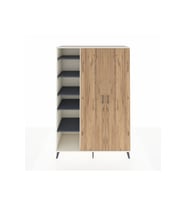 Hyperion Dolap 7 Raflı 2 Kapaklı Tek Askılı 132x44x195 Aytaşı-Çam/Antrasit