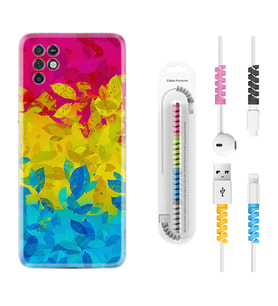 INFINIX Note 11 Pro Note 10 Hot 9 Play Kılıf Kablo Koruma Spiral Silikon Yapraklar 1634