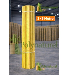Doğal Kamış Bambu Çit 3x5m Bahçe Teras Balkon Gizlilik Perdesi Gölgelik Örtü