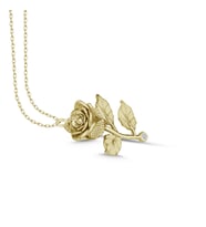 Gümüş Kolye Pırlanta Kolye (GÜL Sarı) (Gold)