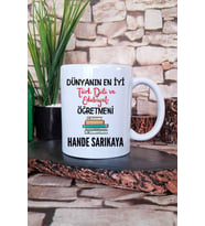 Dünyanın En İyi Edebiyat Öğretmeni Baskılı Kişiye Özel Öğretmenler Günü Kupa Bardak