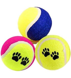 River World 3'lü Renkli Desenli Tenis Topu Kedi Köpek Oyuncağı