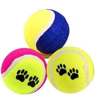 River World 3'lü Renkli Desenli Tenis Topu Kedi Köpek Oyuncağı