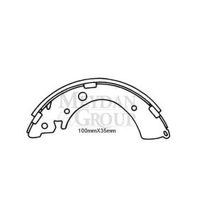 HONDA CRX- 90/94; ARKA FREN PABUCU (100X35) (DAIWA) 43153-SA5-003 400-6360