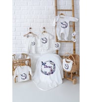 Pia Baby Premium %100 Pamuk 10 Parça İsimli Kız Bebek Hastane Çıkışı Yeni Doğan Hediyelik Set 5040-01 (Krem)