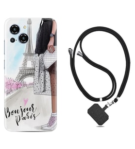 Reeder S23 Max Pro Kılıf Resimli Boyun Askılı İpli Desenli Silikon Bonjour Paris 1419