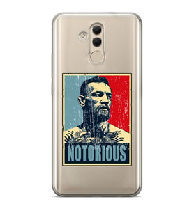 Huawei Mate 20 Lite Uyumlu Conor Mcgregor Notorious Desenli Şeffaf Telefon Kılıfı