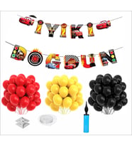ARABALAR TEMALI MEGA BALON +BANNER SETİ