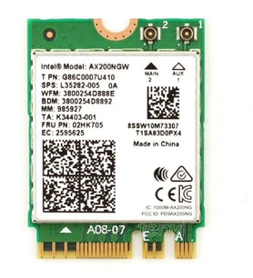 Intel AX200NGW M.2 Wi‑Fi 6 Kartı + Bluetooth 5.0  2400 Mbps Dual Band