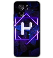 Xiaomi Mi 13T Kılıf HD Desen Baskılı Arka Kapak - Dark Neon Yaprak H Harfi