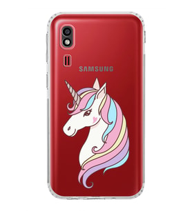 Samsung Galaxy A2 Core  Kamera Korumalı  Kapak Unicorn Tasarımlı  Şeffaf Kılıf