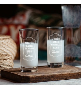 Sevgiliye Hediye Mesajlı 2'li Rakı Bardağı