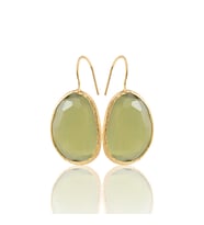 Kadir Jewellery 22 Ayar Altın Kaplama Fosil Taşlı Küpe -El İşçiliği Ve Hipoalerjenik Küpe