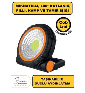 Taşınabilir Cep Boy Pilli Mıknatıslı Katlanır Ayaklı Kamp Bahçe Ev Için Mini Cob Projektör Led Işık