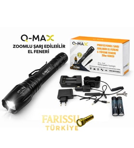 Profesyonel 20W 3000 Lümen Zoomlu Şarj Edilebilir El ve Tüfek Feneri Seti - 3000 Metre Menzilli