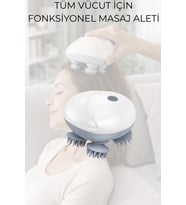 3D Saç Derisi Masaj Aleti  360° Döner Başlıklı  96 Yoğurma Noktası  Şarj Edilebilir  Çıkarılabilir ve Yıkanabilir