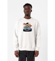 Dragon Ball Z Anime Goku Racer Beyaz Erkek 2ip Sweatshirt