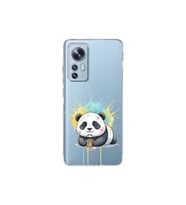 Xiaomi Mi 12 Lite ile Uyumlu Splash Panda Tasarımlı Şeffaf Silikon Kılıf