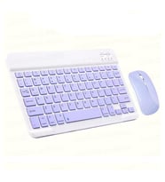 ScHitec Bluetooth Klavye + 2,4 Ghz+Bluetooth Mouse Seti Type-C Şarjlı Mor