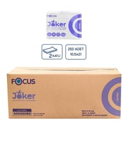 Focus Joker Masaüstü Tek Çek V Katlama Kağıt Dispenser Peçete - 2 Kat - 250 Adetlik 30 Paket / Koli
