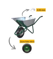 Kanat Pro Galvanizli Demonte El Arabası 0.90 mm Sac Şişme 400-8 Ebat Teker
