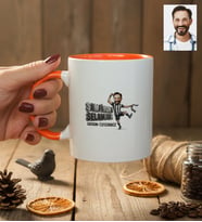 Kişiye Özel Karikatürlü Siyah Beyaz Taraftar Kupa Bardak Doğum Günü Hediyesi