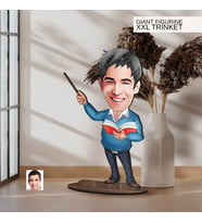 BK Gift Kişiye Özel Öğretmen Karikatürlü Büyük Boy Ahşap Biblo-3 Arkadaşa Hediye , Sevgiliye Hediye, Kişiye Özel Biblolar