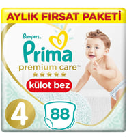 Prima Premium Care Bebek Külot Bezi 4 Beden 44x2 88 Adet