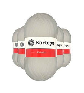 5 Adet Kristal Çift Katlı El Örgü Lif İpi Ekru K013