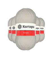 5 Adet Kristal Çift Katlı El Örgü Lif İpi Ekru K013