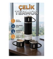500 ml Paslanmaz Çelik Termos – Vakum Yalıtımlı, Sızdırmaz, 8 Saat Isı Koruma