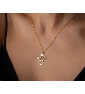 Kişiye Özel Kardan Adam Model Kolye 925K Gümüş (Gold)