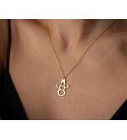 Kişiye Özel Kardan Adam Model Kolye 925K Gümüş (Gold)