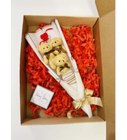 Teddy Bear Beyaz Mini Külah Ayıcık Buketi Yıldönümü Doğum Gününe Özel Premium Hediye